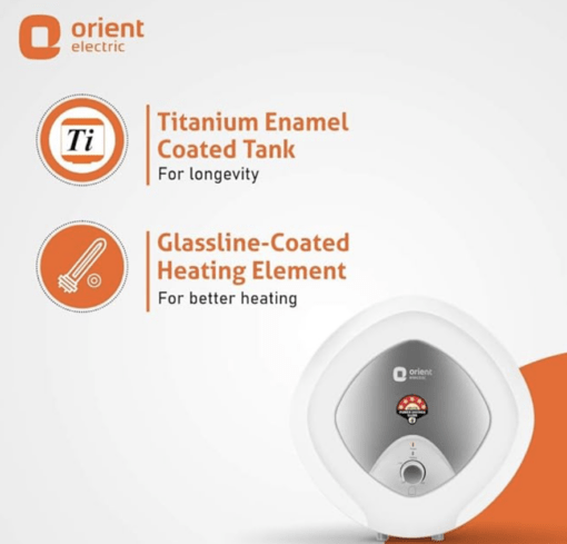 Orient Electric Enamour Plus 15-Litre Vertical Storage Water Heater (White)- BEE 5 Star - Image 2